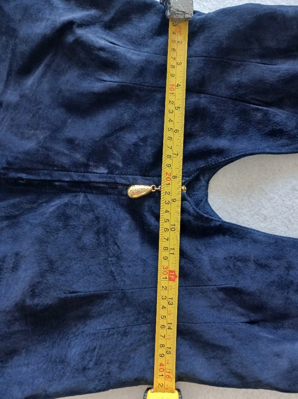 Danier Suede Vintage 90's Navy Pinafore Romper - Picture 12 of 16